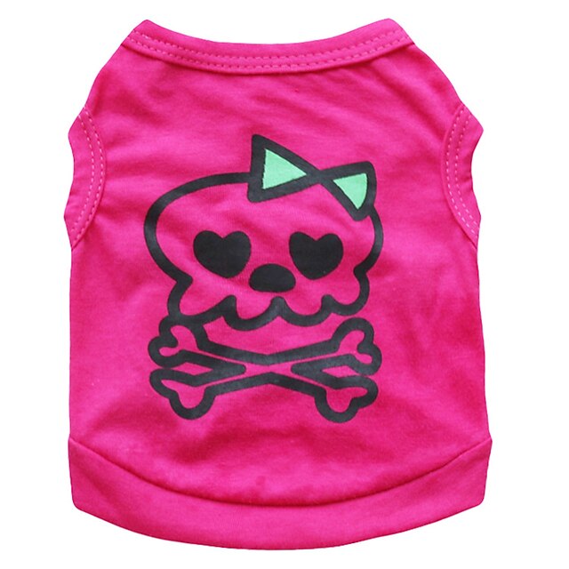  Cat Dog Costume Shirt / T-Shirt Skull Cosplay Fashion Halloween Dog Clothes Breathable Rose Costume Cotton XS S M L