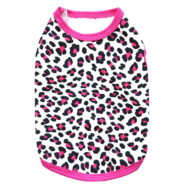  Katze Hund T-shirt Welpenkleidung Leopard Modisch Hundekleidung Welpenkleidung Hunde-Outfits Atmungsaktiv Schwarz Rose Kostüm für Mädchen und Jungen Hund Baumwolle XS S M L