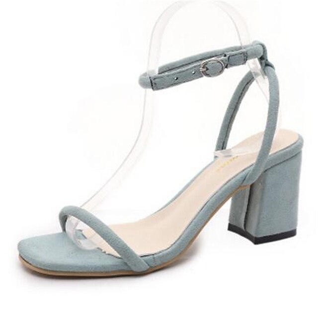  Women's Shoes Chunky Heel Open Toe Sandals Dress / Casual Black / Blue / Pink / Beige