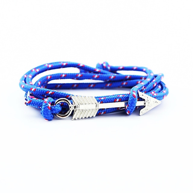  Women's Wrap Bracelet Leather Bracelet Anchor Bohemian Fashion Leather Bracelet Jewelry Red / Blue / Green For Casual Daily