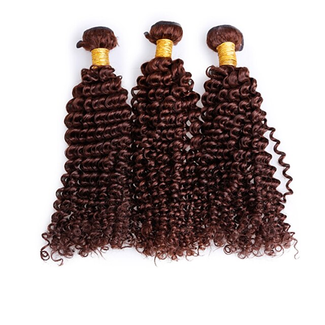  Natural Color Hair Weaves Brazilian Texture Kinky Curly 3 Pieces hair weaves