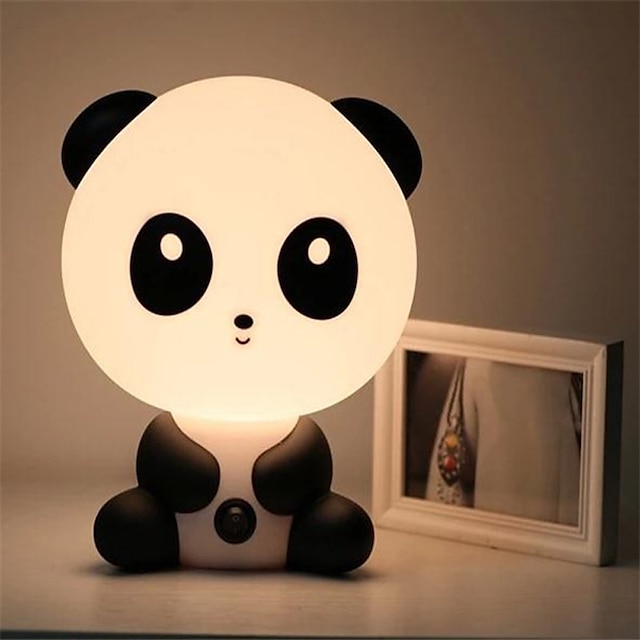  Lâmpadas do quarto do bebê luz da noite animais de estimação dos desenhos animados coelho panda pvc plástico sono levou kid lâmpada bulbo nightlight para crianças