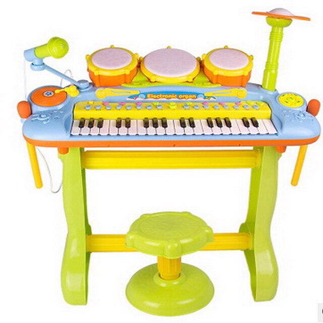  Bateria Teclado Eletrônico Conjunto de instrumentos musicais de brinquedo Brinquedos de piano eletrônicos Plano Plano Bateria Diversão Com Microfone Plástico Para Crianças Para Meninos Para Meninas