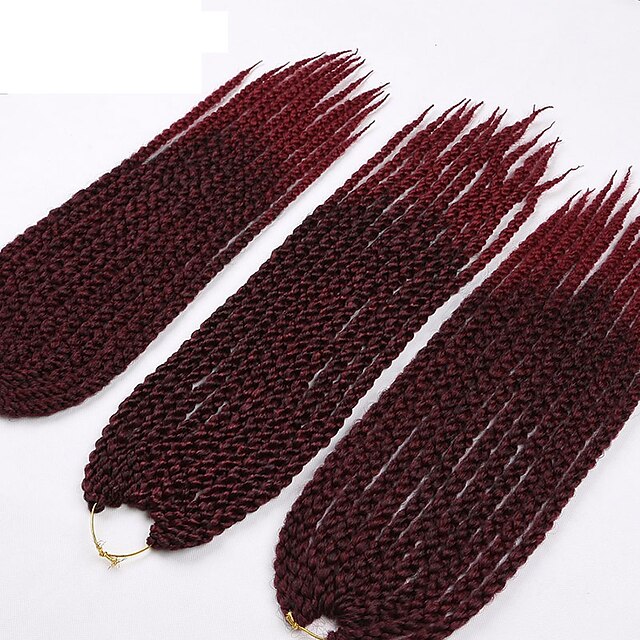  Tranças torção torção cúbico fibra sintética Preto jet 1b / roxo burgundy 1b / # 27 1b / # 30 Extensões de cabelo 56cm Tranças de cabelo