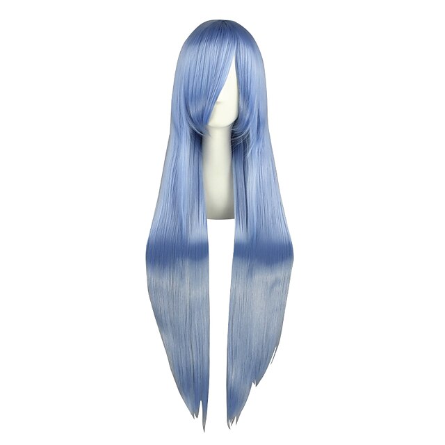  Perruques de Cosplay Touhou Project Hinanawi Tenshi Bleu Long Anime Perruques de Cosplay 100 CM Fibre résistante à la chaleurMasculin /