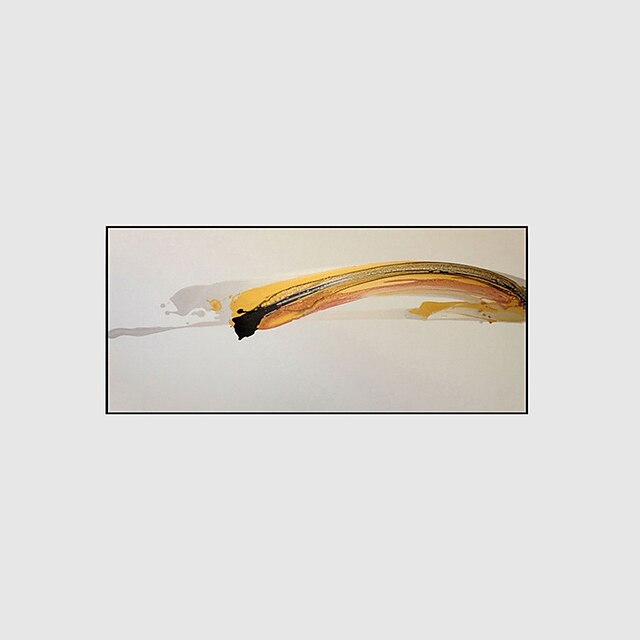  ציור שמן צבוע-Hang מצויר ביד - מופשט מודרני עם מסגרת / שלושה פנלים / בד מתוח