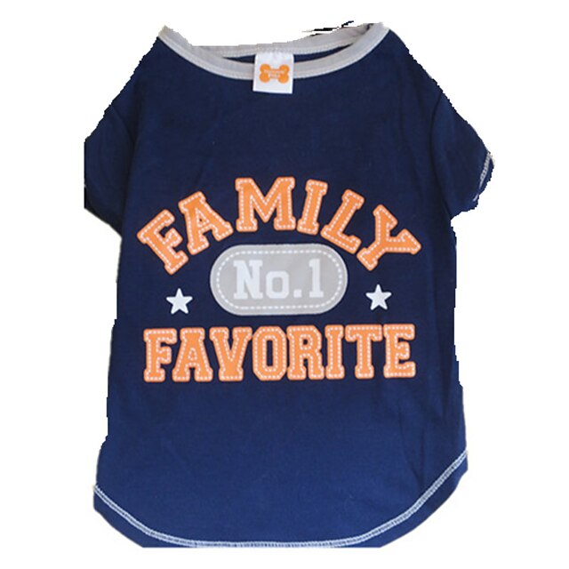 Dog Shirt / T-Shirt Dog Clothes Breathable White / Blue Costume Cotton Stars Letter & Number XS S M L