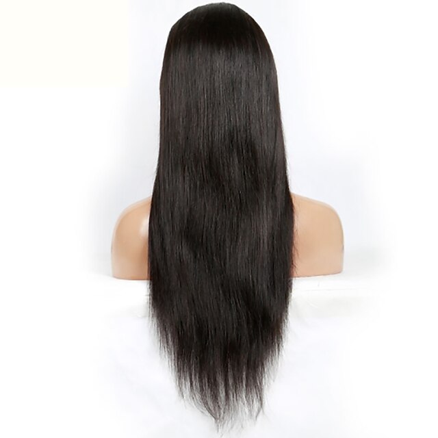  Ekte hår Helblonde Parykk Rett 130% tetthet 100 % håndknyttet Afroamerikansk parykk Naturlig hårlinje Kort Medium Lang Dame