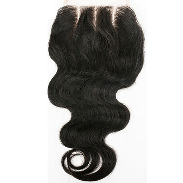  From 8inch-20inch Natural Black Body Wave Human Hair Closure Medium Brown Swiss Lace 0.05gram/piece gram Cap Size