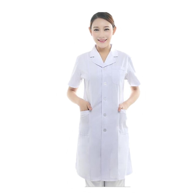  kurzärmeligen weißen Kittel Krankenschwester Ärzte kosmetische Zahnmedizin Krankenhaus Laborkittel medizinische Uniformen dienen