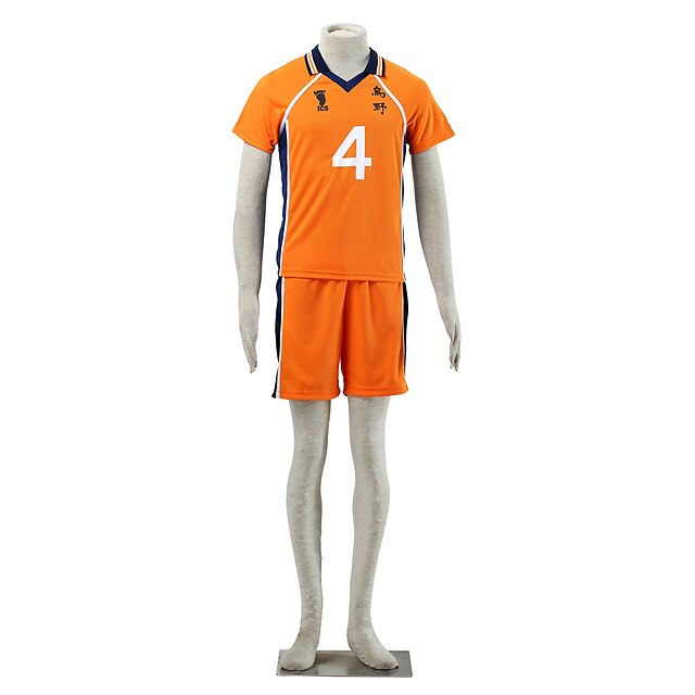  Inspired by Haikyuu Nishinoya Yuu Anime Cosplay Costumes Cosplay Suits Color Block Short Sleeve Shorts / T-shirt For Men's Halloween Costumes