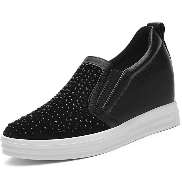  Mulheres Rasos Plataforma Tachas Sintético Creepers Primavera / Outono Cinza-acastanhado / Preto