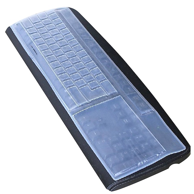  Tampa de teclado de computador de secretária de silicone 44.5 * 13cm branco à prova de poeira