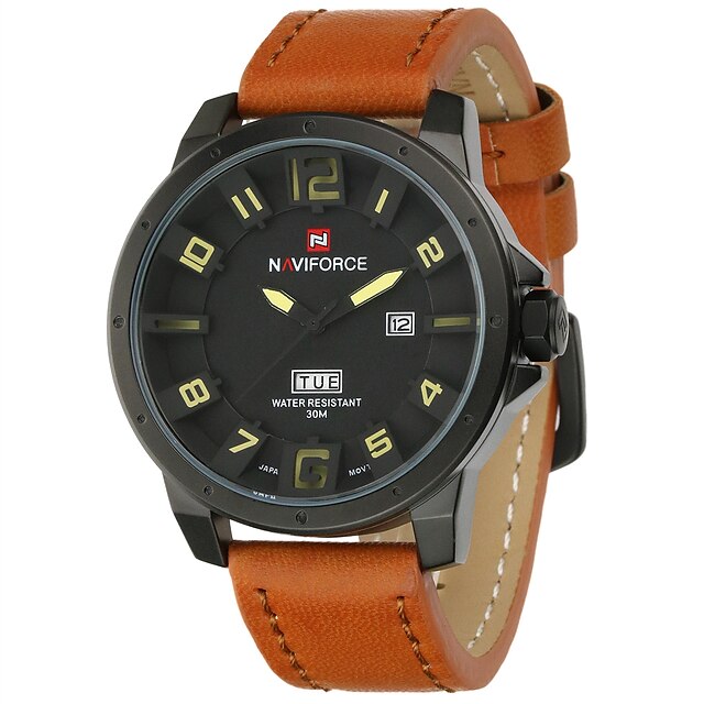  NAVIFORCE® Luxury Brand Military Men Quartz Analog 3D Face Leather Clock Stylish Man Sports Army Watches