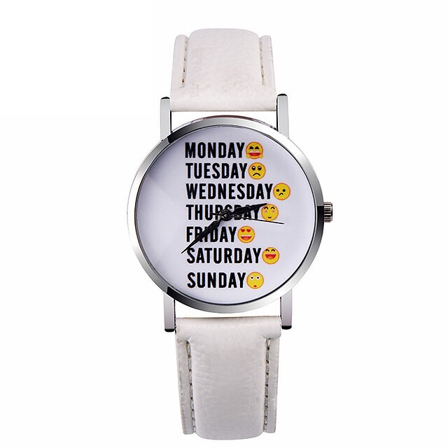  Femme Montre Tendance Quartz Cuir Noir / Blanc / Marron Montre Décontractée Analogique Blanche Noir Jaune Un ans Autonomie de la batterie / Acier Inoxydable / KC 377A