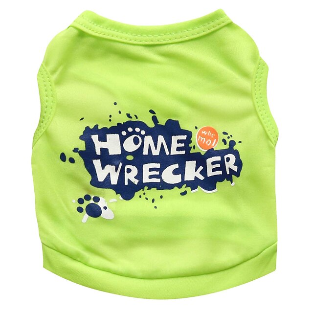  Katze Hund T-shirt Buchstabe & Nummer Modisch Hundekleidung Welpenkleidung Hunde-Outfits Grün Kostüm für Mädchen und Jungen Hund Terylen XS S M L