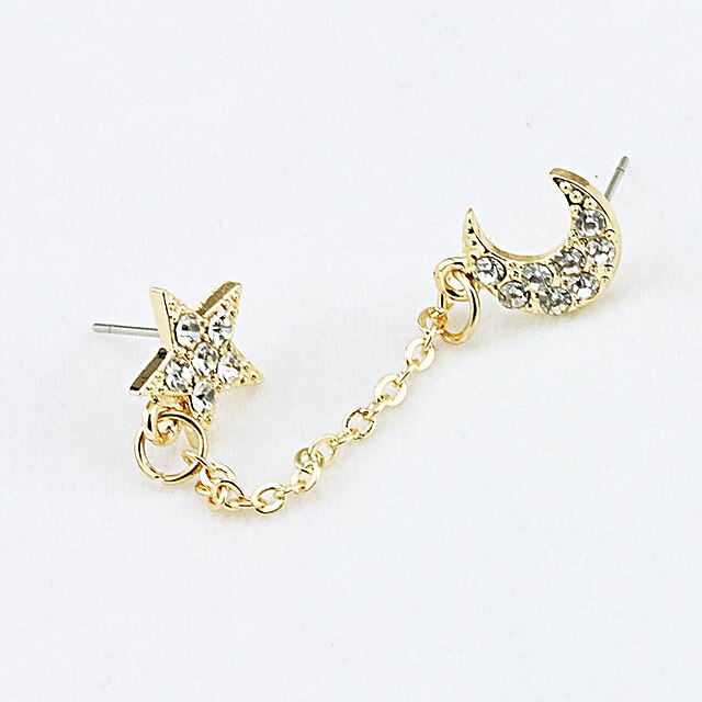  Women's Stud Earrings Star Fashion Imitation Diamond Earrings Jewelry Gold For Daily Going out Valentine