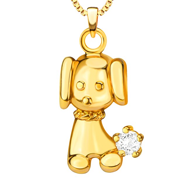  Collier Pendentif Femme Doré Chiens Animal Le style mignon Colliers Tendance Bijoux pour