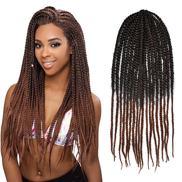  black ombre dark brown senegal crochet twist small box braid 24 kanekalon 3 strands 80g hair braids free crochet hook