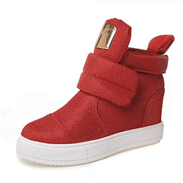  Mulheres Sapatos Courino Primavera / Outono / Inverno Conforto Plataforma Velcro Preto / Vermelho