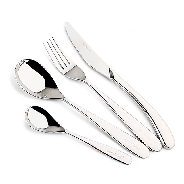  Stainless Steel Dinner Fork / Dinner Knife / Teaspoon Spoons / Forks / Knives  Dessert Spoon 4-piece