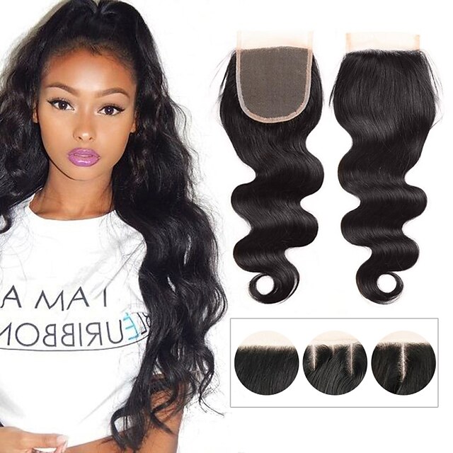  1 piece 4 x4 brazilian body wave lace weave closure hair 100 remy hair bleached knots top closures