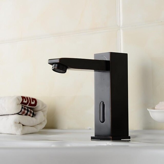  Waschbecken Wasserhahn - Sensor Öl-riebe Bronze Mittellage Hände frei Ein LochBath Taps