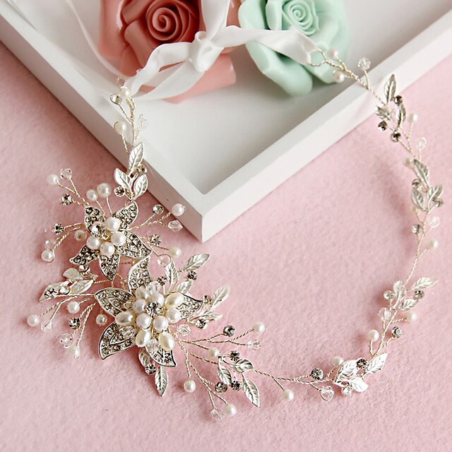  Crystal / Imitation Pearl / Alloy Headbands / Headwear with Floral 1pc Wedding / Special Occasion Headpiece