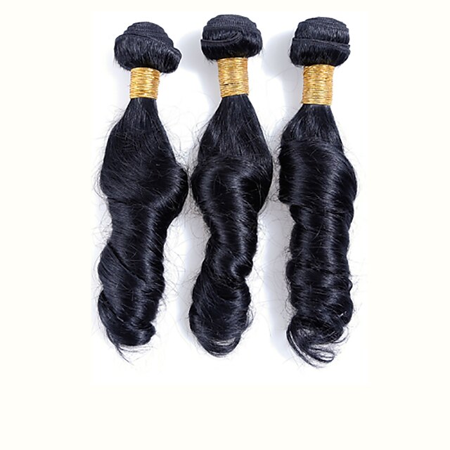  Az emberi haj sző Indiai haj Természetes hullám 3 darab haj sző