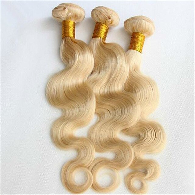  3 pacotes Cabelo Brasileiro Onda de Corpo Cabelo Humano Ondulado Tramas de cabelo humano Extensões de cabelo humano / 8A