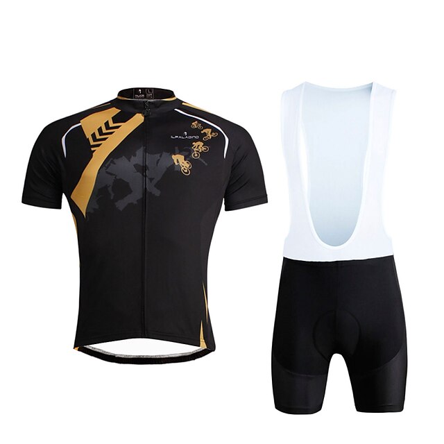  ILPALADINO Ανδρικά Κοντομάνικο Αθλητική φανέλα και σορτς ποδηλασίας Λίκρα Ποδήλατο Σορτσάκι με τιράντες Αθλητική μπλούζα Ρούχα σύνολα Αναπνέει 3D Pad / Γρήγορο Στέγνωμα / Ελαστικό / Γρήγορο Στέγνωμα