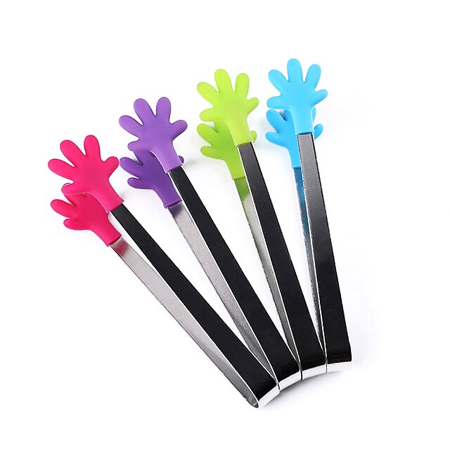  alicate de estilo de palma de silicone cozimento cozinhar comida servindo utensílio pinças de gelo