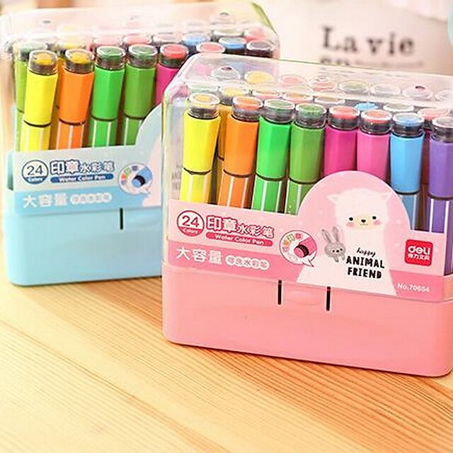  Kugelschreiber Stift Wasserfarbstife Stift, Kunststoff Zufällige Farben Tintenfarben Für Schulzubehör Bürobedarf Packung
