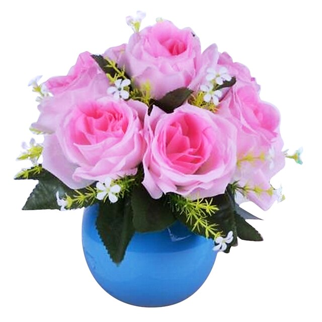  1 Une succursale Soie Roses Fleur de Table Fleurs artificielles