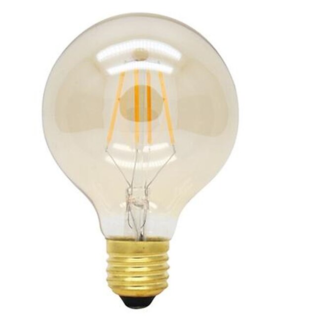  HRY 1шт 4 W 360 lm E26 / E27 LED лампы накаливания G125 4 Светодиодные бусины COB Декоративная Тёплый белый / 1 шт. / RoHs