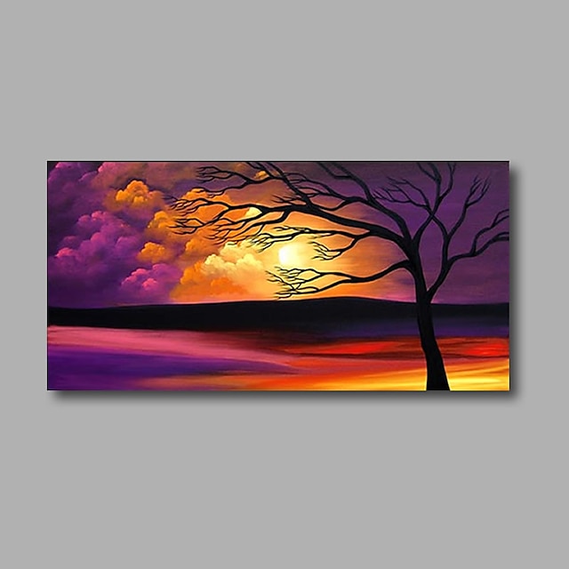  Oil Painting Hand Painted - Landscape Modern Canvas / Stretched Canvas