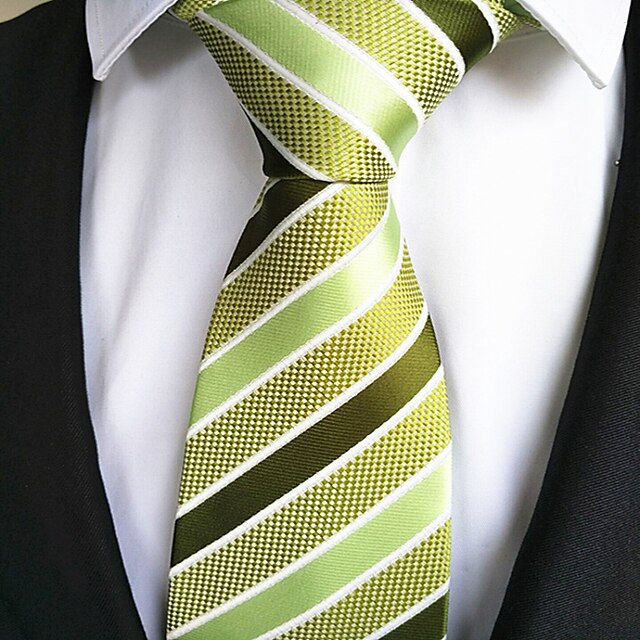  Homme Mode Jaune / Vert Tissu Pince Cravate