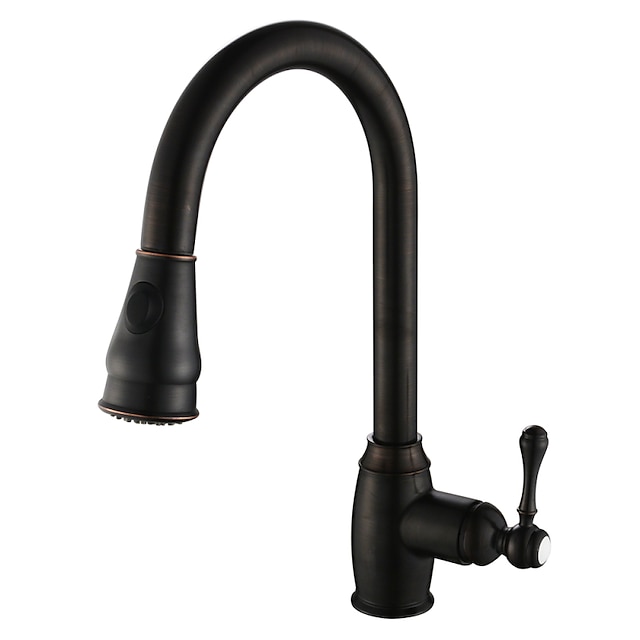  Kitchen faucet - Single Handle One Hole Oil-rubbed Bronze Pull-out / ­Pull-down Deck Mounted Antique / Art Deco / Retro