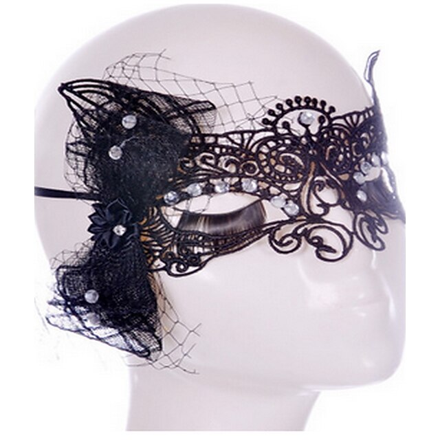  style sey masque en dentelle noir / blanc pour halloween décoration fête masque mascarade