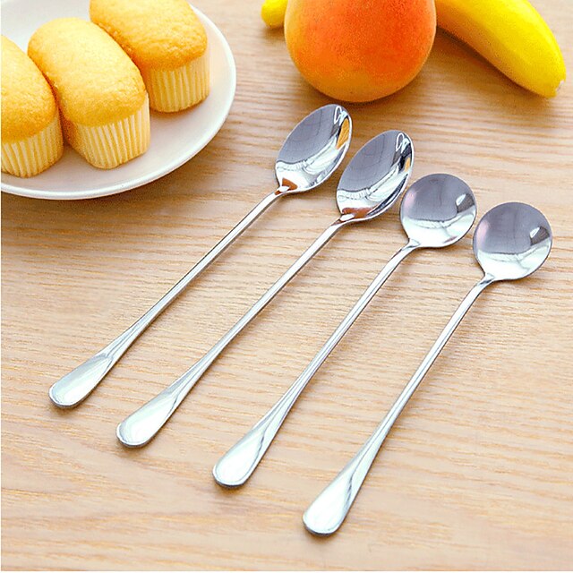  Set of 2 Double Metal Spoon For Coffee Salad Dinner Cooking Stir