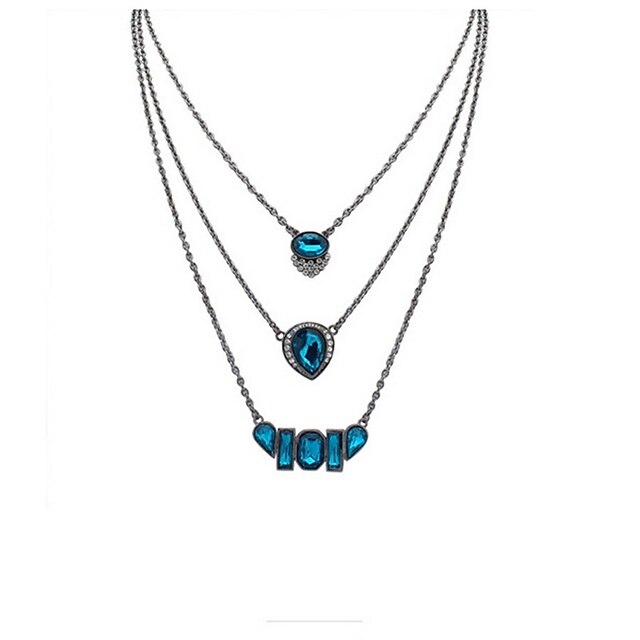  Blue Drop Acrylic Alloy Blue Blue Necklace Jewelry For Wedding Party Special Occasion Anniversary Birthday Gift / Daily