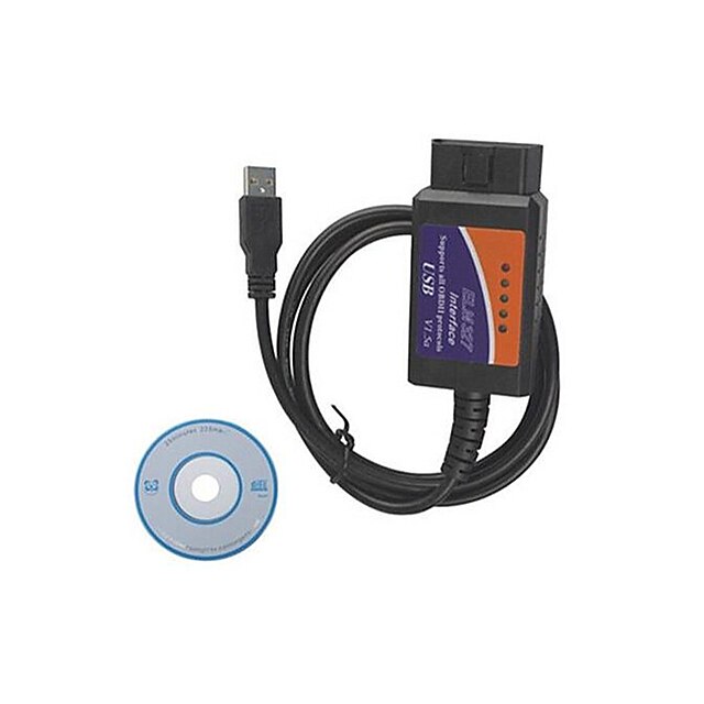  elm327 usb obd2 auto autodiagnostiikkatyökalu elm 327 v1.5 usb käyttöliittymä obdii kansioskanneri autodiagnostiikan testilinja muovikuori