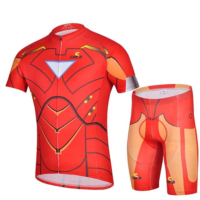  Camisa com Shorts para Ciclismo Homens Manga Curta Moto Blusas Calças Conjuntos de Roupas Respirável Redutor de Suor Elastano Primavera