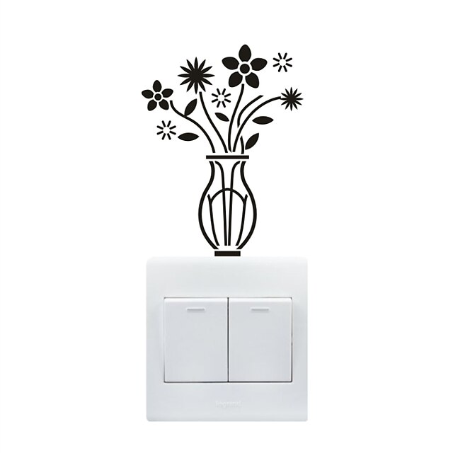  AYA™ DIY Wall Stickers Wall Decals, Vase Type PVC Switch Panel Stickers 10*13cm