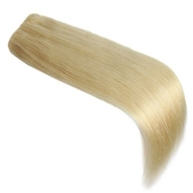  Äkta hår Indiskt hår Human Hår vävar Rakt Hårförlängningar 1 st. Blekt Blont