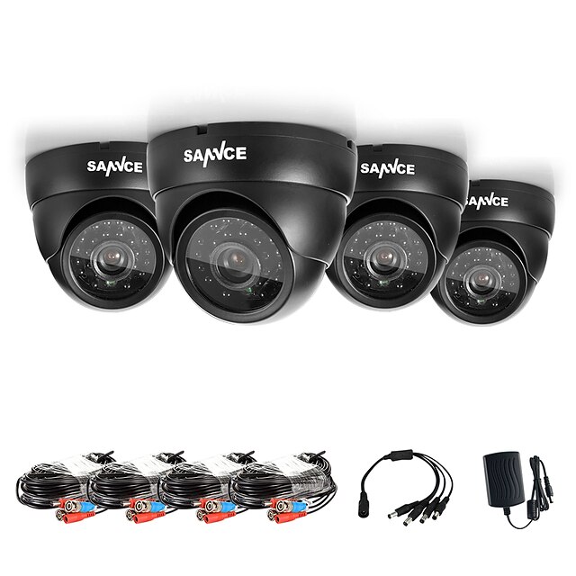  sannce® ahd 720p dome udendørs ir cut cctv kamera kits weatherproof hjem sikkerhedssystem kameraer