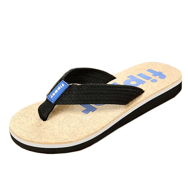  Herren-Slippers & Flip-Flops-Lässig-Leinwand-Flacher Absatz-Pantoffeln-Blau / Braun