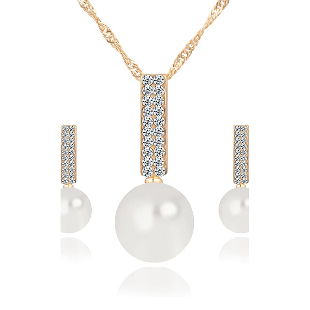  Damen Halskette / Ohrringe Braut-Schmuck-Sets Freizeit Künstliche Perle Modisch Hochzeit Party Alltag Normal Künstliche Perle Strass