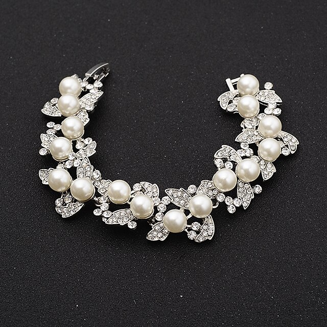  Mujer Plata Claro Cadena Legierung Pulsera pulsera Plateado Para Boda Fiesta Ocasión especial Cumpleaños Pedida