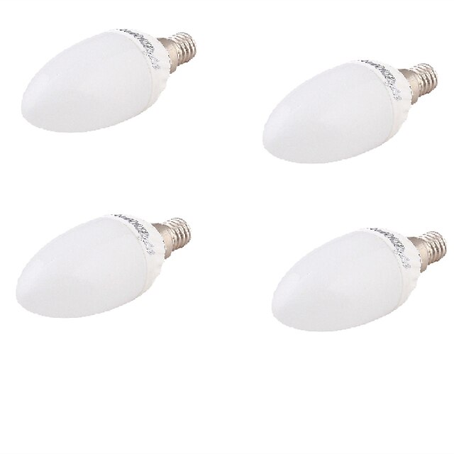 Luzes de LED em Vela 320 lm E26 / E27 A60(A19) 10 Contas LED SMD 5730 Decorativa Branco Quente 100-240 V 220-240 V 110-130 V / 4 pçs